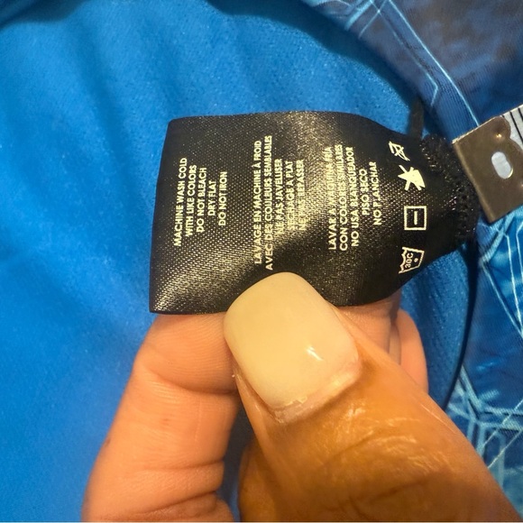 NWOT Blue Patterned One Piece Swimsuit - Picture 10 of 12